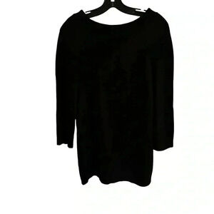 Alberta Ferretti Black Sweater 100% Wool V-back Made In Italy US 6